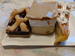 They often make the creamier cakes with millet! at Napfenyes Cukraszat - Bajcsy Zsilinszky in Budapest