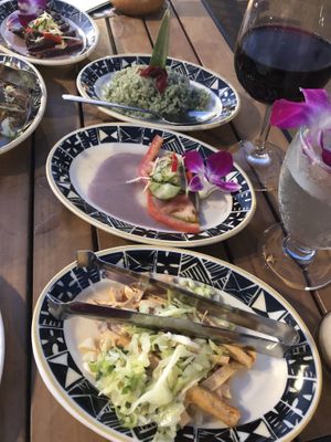 1st course.  Smoked tofu was delicious.   at Feast at Lele - Luau in Lahaina