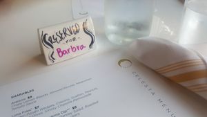 Lots of reserved tables on a Saturday night. Glad we made reservations! at Celesta in Milwaukee