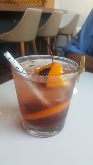 Fancy cocktails with fancy paper straw at Celesta in Milwaukee