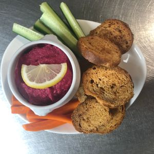 Beet Hummus. A seasonal dish.  at Celesta in Milwaukee