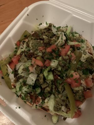 Falafel Pizza! 😋 at Falafel Town in Poughkeepsie