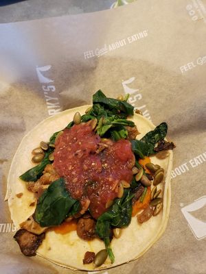 New:  Califlower mushroom taco at Sharky's Woodfired Mexican Grill  in Tarzana