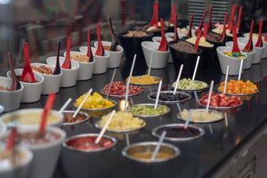 Jeff Gelato offers a variety of toppings, besides a variety of fresh fruits of each season. at Jeff Gelato in Tel Aviv