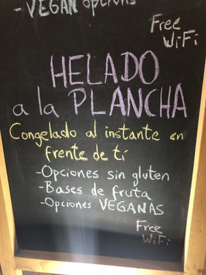 Chalk board  at Rollis in Cartagena