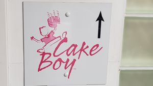 Sign at Cake Boy in South West London