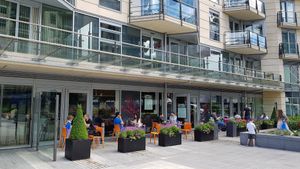 Outside at Cake Boy in South West London