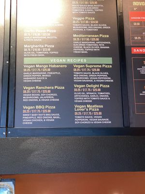 Vegan Menu at Joe & Ernie's in Chula Vista