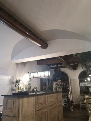 Inside the restaurant at La Pepiniere in Florence