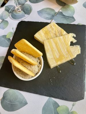 Vegan Cheese and Baba Ghanoush  at La Pepiniere in Florence