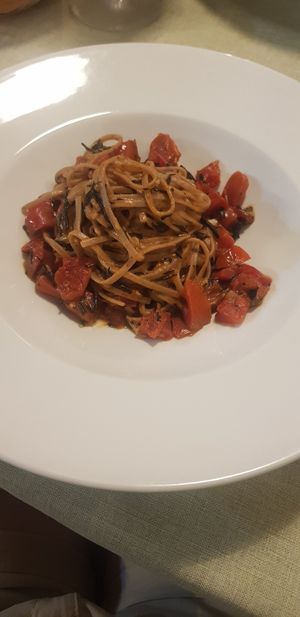Pasta with seaweed at La Pepiniere in Florence