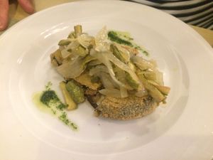 Fried eggplant  at La Pepiniere in Florence