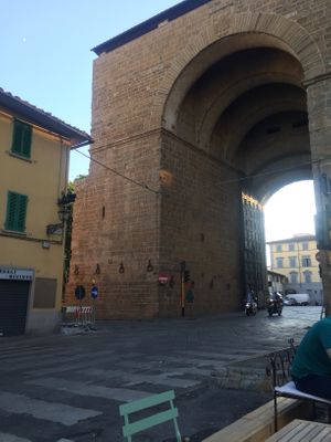 View while sitting outside  at La Pepiniere in Florence