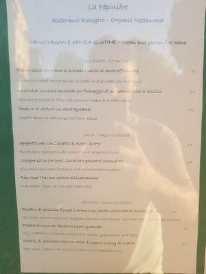 Menü  at La Pepiniere in Florence