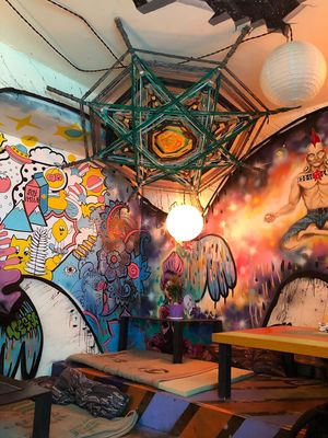 interior made with love at Veganga in Moscow