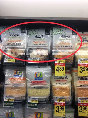 Shredded Daiya cheese at Albertsons in Downey