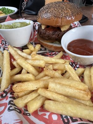Beyond burger with salsa and guacamole   at The Fountain Inn in South Shields