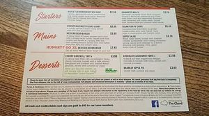 Vegan menu at The Fountain Inn in South Shields
