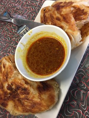 Vegan roti canai at Laksa King in Vancouver