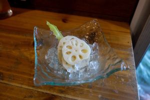 Iced lotus root at HéHé LèWū 和合樂屋 in Kaohsiung