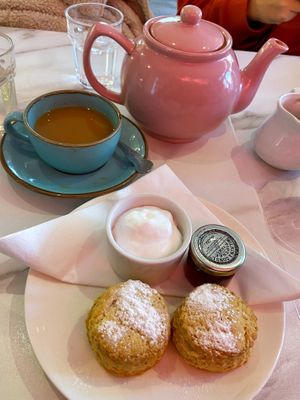 Vegan cream tea with aquafaba replacement for clotted cream  at Sweet Little Things in Bath