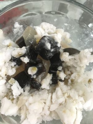 Mung bean ice cream with toppings at maiVeg in Denpasar