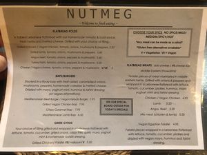 Menu, Dec 2022  at Nutmeg in Wolverhampton