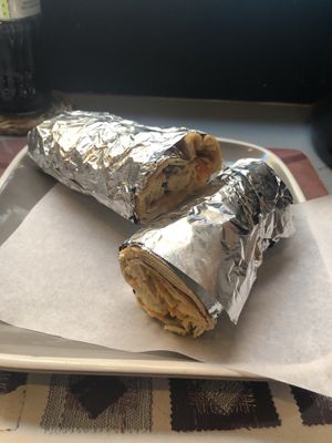 Vegan chicken shawarma wrap.  at Nutmeg in Wolverhampton