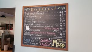 Breakfast menu. Limited vegan options other than oatmeal and miso soup. (October 2021) at Blue Heron Coffeehouse in Winona
