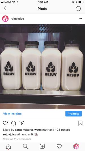 Almond milk at Rejuv Juice in Hurst
