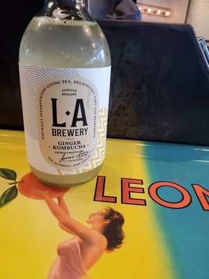 Ginger kombucha at LHR - Leon - T2 in West London
