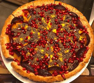 Fruit tart with chia seeds at Vegalini in Bodrum