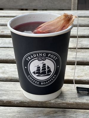 Mmmmmmm - blood orange tea  at Trading Post Coffee Roasters in Brighton
