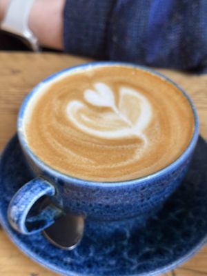 Good latte on oat   at Trading Post Coffee Roasters in Brighton