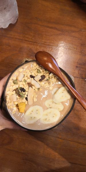 Breakfast bowl made vegan at Casa Bonita in Cat Ba