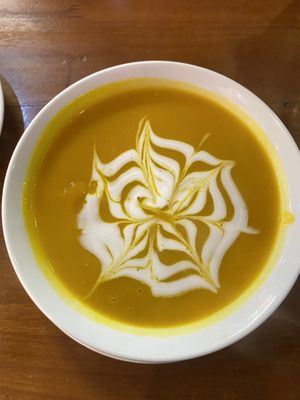 Starter: Pumpkin coconut soup  at Casa Bonita in Cat Ba