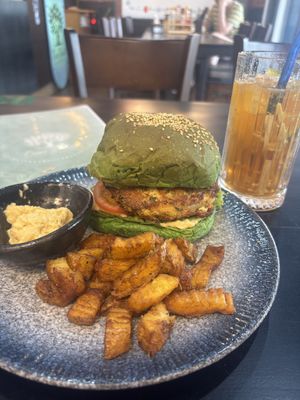 Vegan burger 🌱  at Casa Bonita in Cat Ba