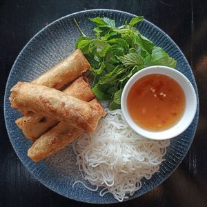 Vegan Nem fritos at Casa Bonita in Cat Ba