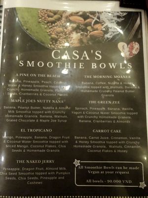 Menu at Casa Bonita in Cat Ba