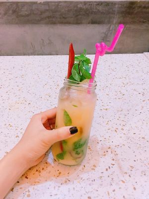 Mai Mojito a new version of mojito with orange juice and coconut cream at Casa Bonita in Cat Ba