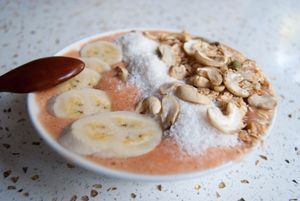 Smoothie bowl for breakfast at Casa Bonita in Cat Ba