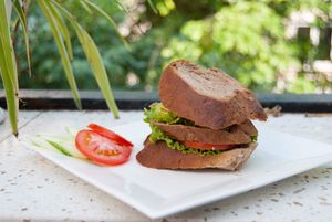 Avocado sandwich for breakfast at Casa Bonita in Cat Ba