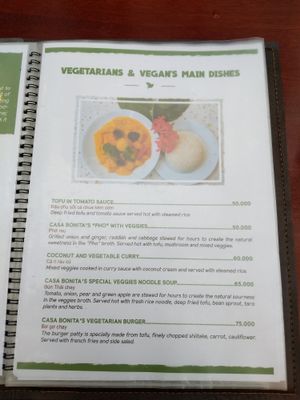 Veg main courses 1/2 at Casa Bonita in Cat Ba