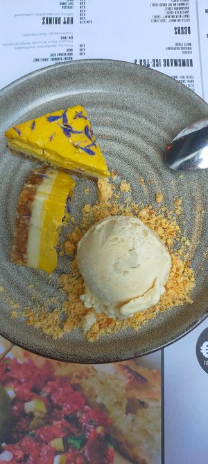 Lime and mango layered cake  at Ellis Gourmet Burger in Aalst