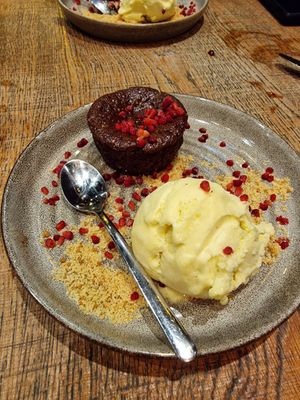 Vegan moelleux, super tasty at Ellis Gourmet Burger in Leuven