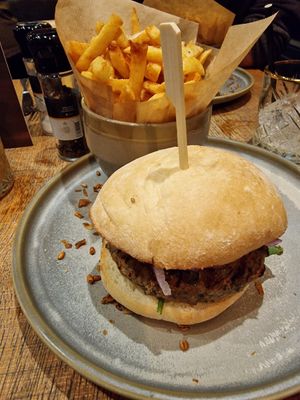Mushroom burger, not tasty at Ellis Gourmet Burger in Leuven