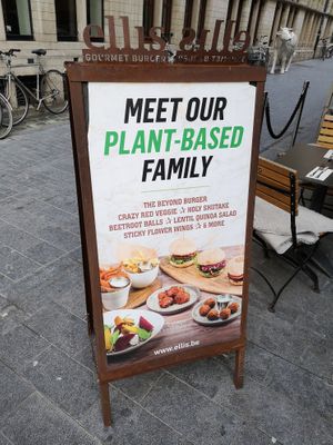 Vegan proposal outside at Ellis Gourmet Burger in Leuven