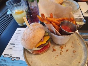 Beyond burger and sweet potato fries at Ellis Gourmet Burger in Knokke-heist