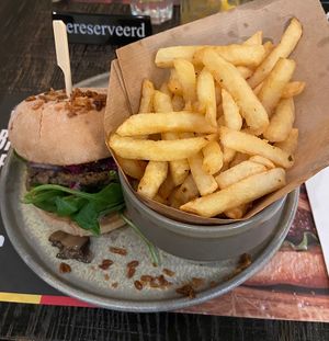 Holy Shiitake & fries  at Ellis Gourmet Burger in Ghent