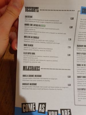 Vegan dessert at Ellis Gourmet Burger in Hasselt